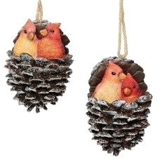Cardinals in Pinecone (2 Assorted) - $11.99