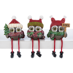 Candy Cane Owl Shelfsitter - Coming Soon