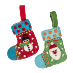 Embroidered Santa and Snowman Stocking - Coming Soon