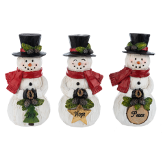 Woodcut Christmas Snowman Figurines - Coming Soon