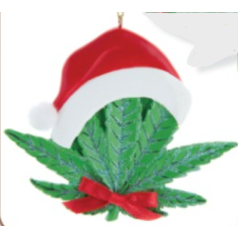 Cannabis Leaf with Santa Hat - $12.99