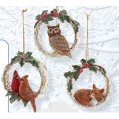 Cardinals, Fox, Owl in Tree - $12.99 each