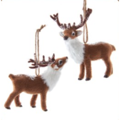 Furry Deer with Snow - $10.99 each