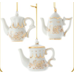 Gold and White Porcelain Teapot - $9.99