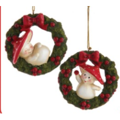 Merry Little Mushroom and Wreath - $9.99 each