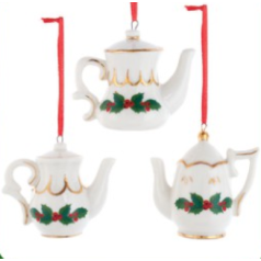 Procelain Holly Teapot - $7.99