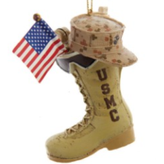 USMC Boot with USA Flag and Icons - $16.99