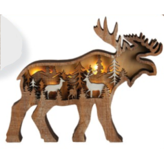 Wooden Lite Moose Tablepiece - $49.99