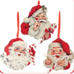 Wooden Santa Head with Candy Cane - $7.99 EACH